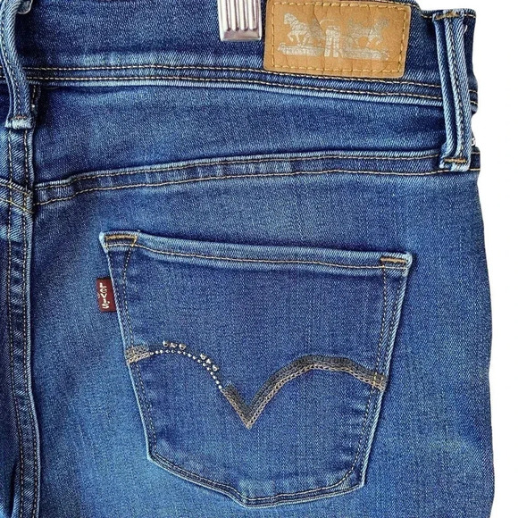 Levi's 512 Perfectly Slimming Bootcut Denim Blue Jeans Size 10 High Waist 31X32 - Picture 8 of 16